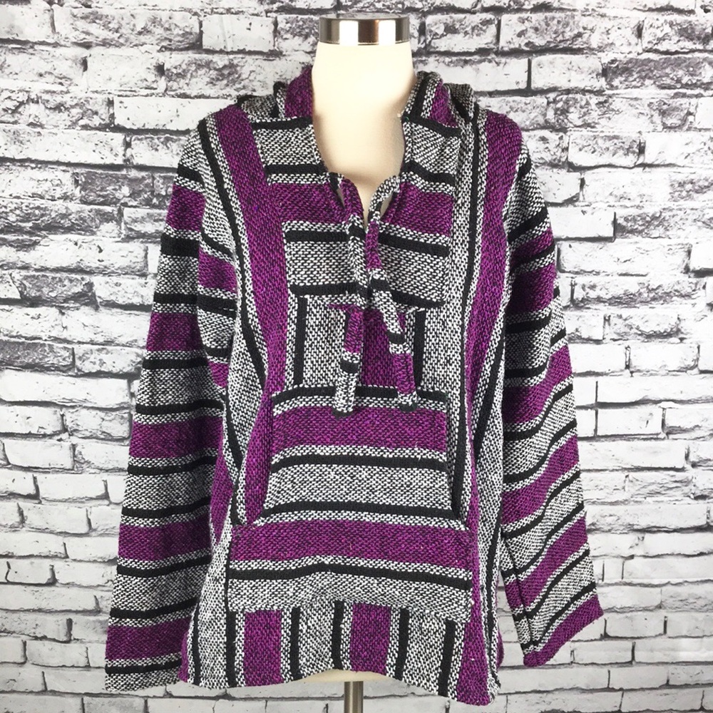 Purple & Black Rasta Boho Hoodie